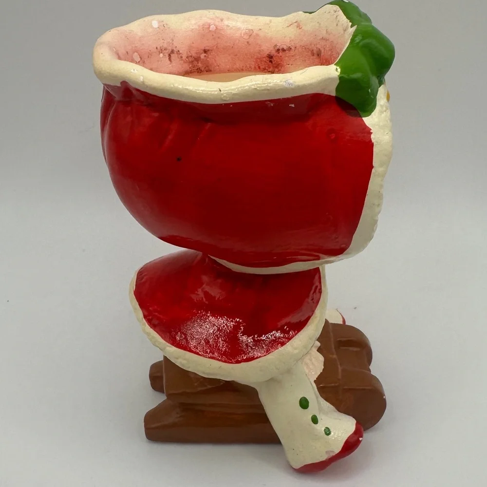 Vintage Lefton Girl on Winter‎ Sled Votive Candle Holder #7047, Japan, Holiday